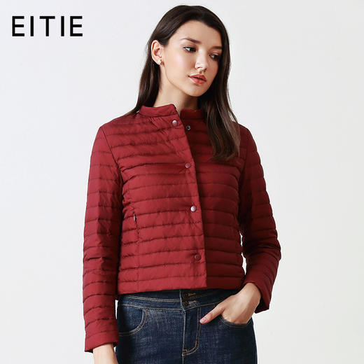 EITIE爱特爱品牌女装秋季商场同款时尚鸭绒轻薄红色羽绒服女5711402 商品图0