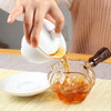 定窑陶瓷三才盖碗茶杯 描金边亚光白瓷手工家用泡茶功夫茶具 商品缩略图3