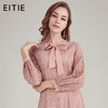 EITIE爱特爱品牌女装秋款长袖镂空蕾丝连衣裙时尚绣花A字裙C1807178 商品缩略图0