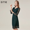 EITIE爱特爱品牌女装秋季商场同款时尚修身V领蕾丝连衣裙短裙5807525 商品缩略图0