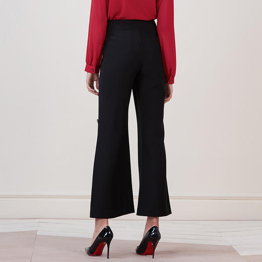 EITIE爱特爱女装冬季时尚黑白拼色阔腿裤百搭休闲裤5805504 商品图4