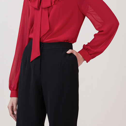 EITIE爱特爱女装冬季时尚黑白拼色阔腿裤百搭休闲裤5805504 商品图3