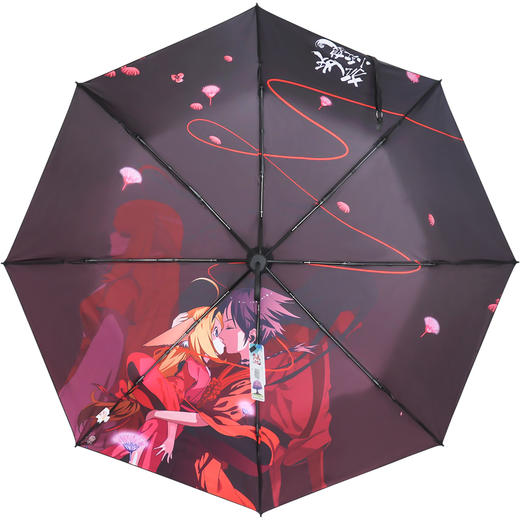 ❤【包邮】 狐妖小红娘 月红款黑胶三折伞 晴雨伞 二次元礼物 腾讯动漫官方 商品图0