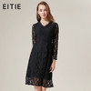 EITIE爱特爱品牌女装秋季商场同款时尚修身V领蕾丝连衣裙短裙5807525 商品缩略图1