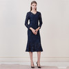 EITIE爱特爱品牌女装新款修身显瘦V领中腰蕾丝连衣裙中长裙5807535 商品缩略图2
