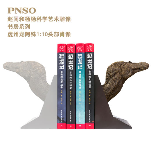 PNSO霸王龙三角龙头部肖像赵闯和杨杨科学艺术雕像书房系列 商品图9