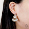 Momo‘s March   珍珠与长方钻 手工扇形耳环 商品缩略图2