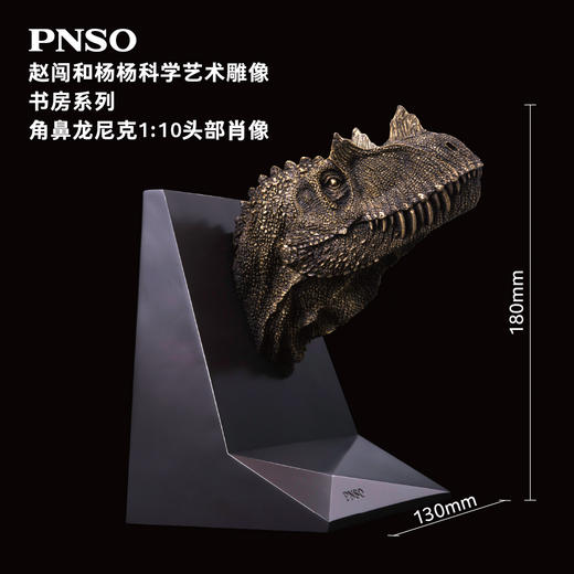 PNSO霸王龙三角龙头部肖像赵闯和杨杨科学艺术雕像书房系列 商品图7