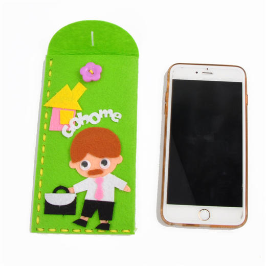 创意不织布手机袋 幼儿园儿童手工卡通布艺缝制手机袋材料 商品图3