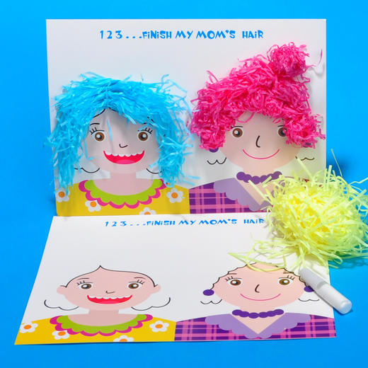 创意手工DIY给爸爸妈妈设计发型 有趣的爸妈画像儿DIY美劳材料包 商品图1