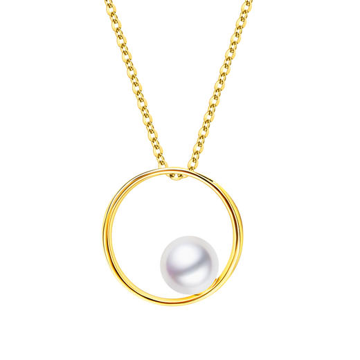 Pearl moments HOOPS DIANE NECKLACE戴安素圈珍珠项链 商品图0