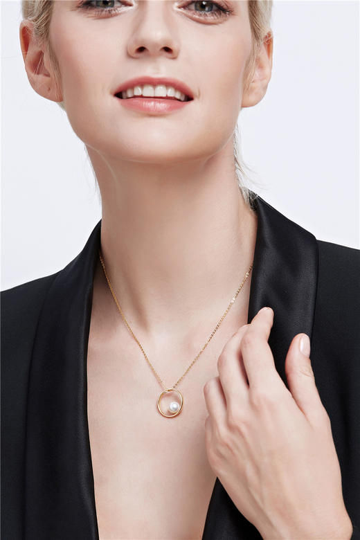 Pearl moments HOOPS DIANE NECKLACE戴安素圈珍珠项链 商品图10
