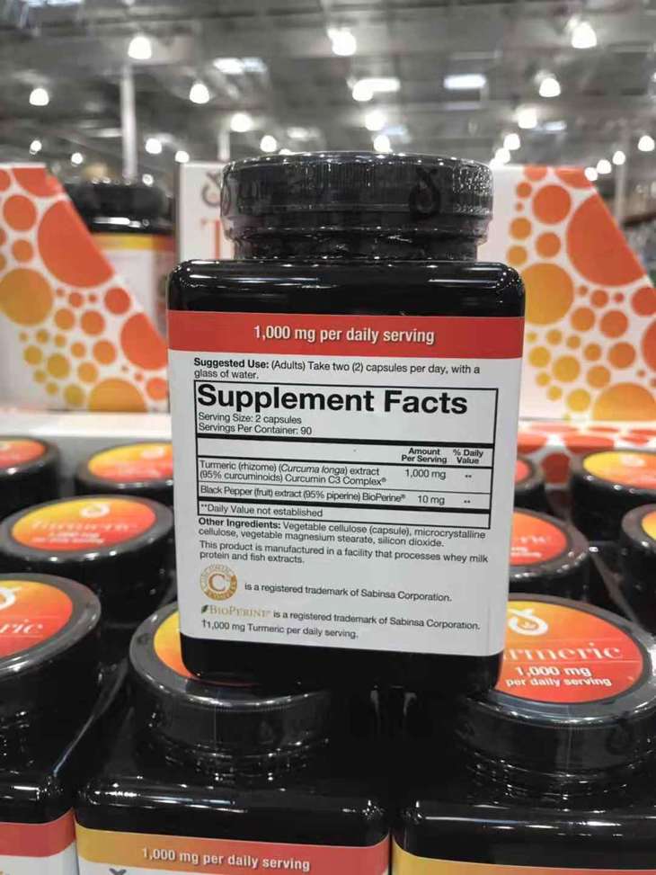 youtheoryturmeric姜黄素护干胶囊180粒美国代购无中文标签介意慎拍