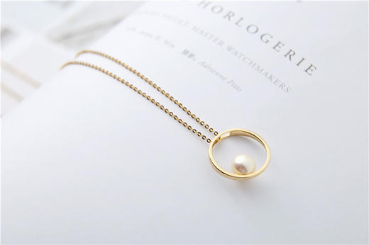 Pearl moments HOOPS DIANE NECKLACE戴安素圈珍珠项链 商品图8