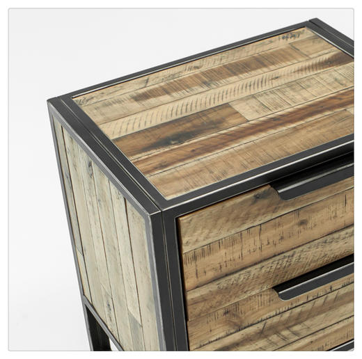 NS家居nsfurniture客厅进口铁艺实木复合床头柜NSSC-ELE B02 商品图4