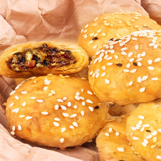 优选新品蟹壳黄烧饼安徽特产黄山酥饼2种口味6包装香辣酥脆外层酥脆一