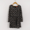 S码长袖碎花连衣裙秋中长裙 B92 商品缩略图0