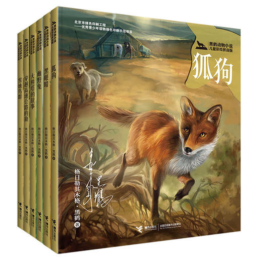 正版【全6册】黑鹤动物小说儿童彩绘拼音版雪地鸟群+狐狗+雌野兔+大熊塔的故事+黑眼睛+穿越高速公路的狼格7-10岁儿童文学读物童书 商品图0