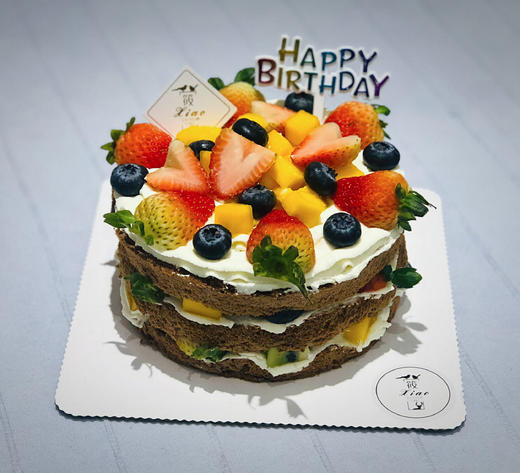 巧克力裸蛋糕生日蛋糕水果奶油蛋糕巧克力戚风蛋糕广州同城