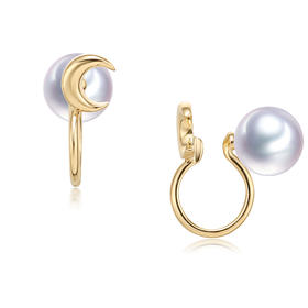 Pearl moments 新月珍珠耳夹