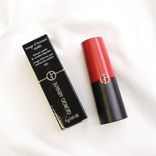 armani阿玛尼新款哑光丝绒雾面黑管唇膏口红400405