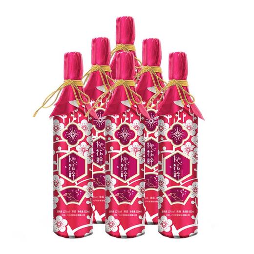 【泸州老窖酒名堂】12度 桃花醉（红色版） 果酒 500ml*6 商品图0