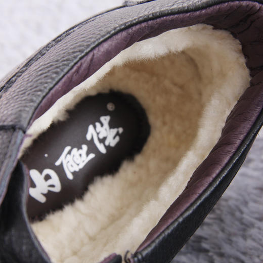 内联升男鞋秋冬休闲高腰男式羊毛系带棉鞋4781C 商品图5