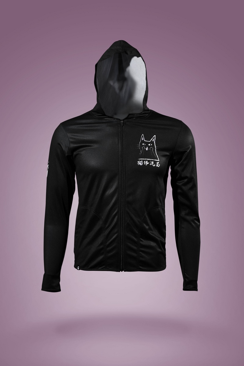 严素运动帽衫，猫仔洗面运动轻帽衫, 男女同款, 轻量速干透气