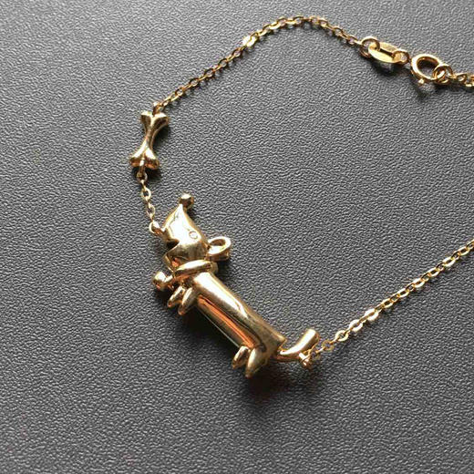 高冰种翡翠狗狗手链18k黄金钻石镶嵌 商品图5