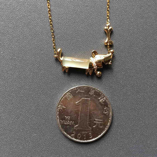 高冰种翡翠狗狗手链18k黄金钻石镶嵌 商品图3