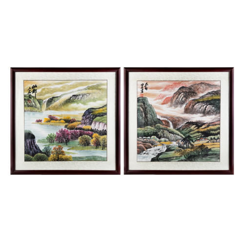 钟山石《江山如画》斗方国画 货号124191 - 央广购物