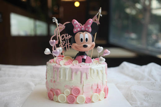 女孩款  迪士尼  纽扣 粉色蝴蝶结米妮 商品图0