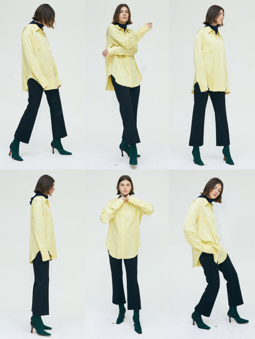 HIDEMI 鹅黄色缎面口袋衬衫 商品图2