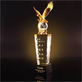 奖杯 水晶 宏图伟业奖杯 定制 刻字定做创意纪念品制作颁奖比赛奖品