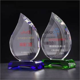 奖杯 水晶 水滴 定制 刻字定做创意纪念品制作颁奖比赛奖品