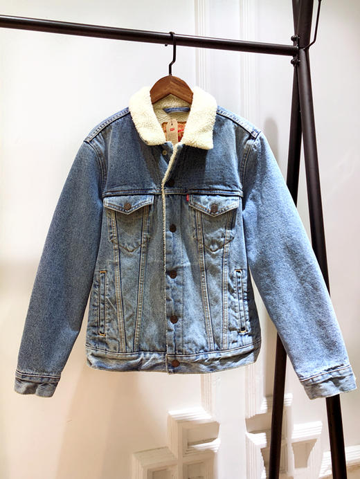 levis李维斯情侣款休闲加厚羊羔绒牛仔夹克棉衣