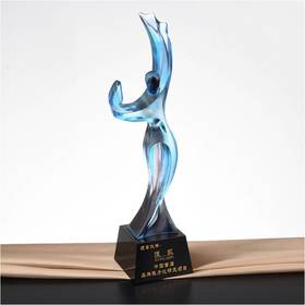 风华绝代琉璃奖杯水晶定制年会表彰奖牌比赛奖品纪念品免费刻字定做