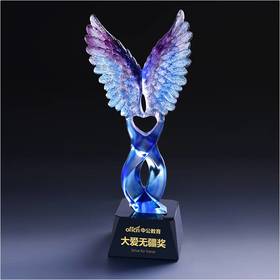 大爱无疆琉璃奖杯水晶定制年会表彰奖牌比赛奖品纪念品免费刻字定做