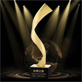 金飘带定制定做高档优秀员工奖品创意金属奥斯卡小金人冠军奖杯刻字