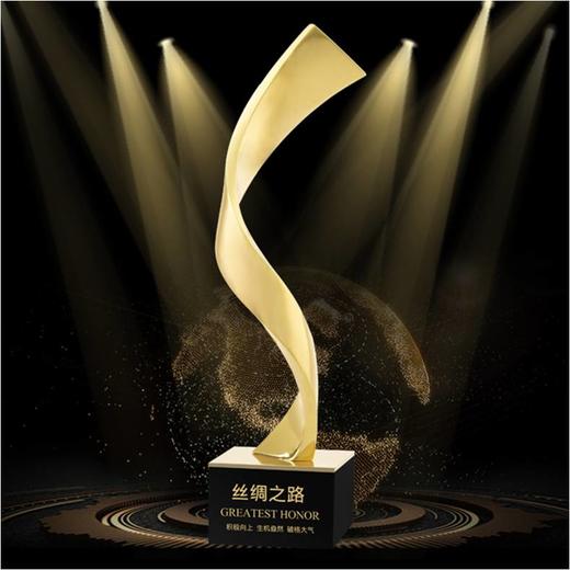 金飘带定制定做高档优秀员工奖品创意金属奥斯卡小金人冠军奖杯刻字 商品图0