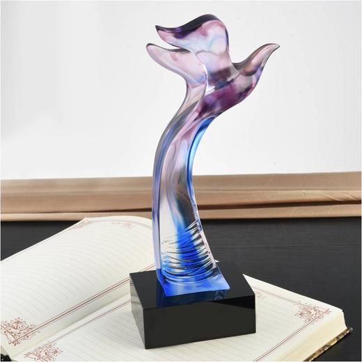 直上云霄琉璃奖杯水晶定制年会表彰奖牌比赛奖品纪念品免费刻字定做 商品图0