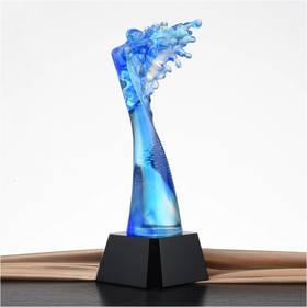 开路先锋琉璃奖杯水晶定制年会表彰奖牌比赛奖品纪念品免费刻字定做