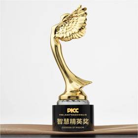 智慧女神 奖杯定制定做高档优秀员工奖品创意金属奥斯卡小金人冠军奖杯刻字