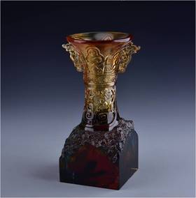 蒸蒸日上琉璃奖杯水晶定制年会表彰奖牌比赛奖品纪念品免费刻字定做