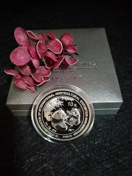 河南中钱 中国金币 2006年中国沈阳世界园艺博览会熊猫加字纪念币 1盎司银币 商品图10
