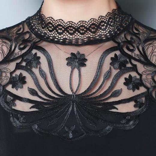 YB-6530秋冬新款网纱蕾丝加绒打底衫 商品图5