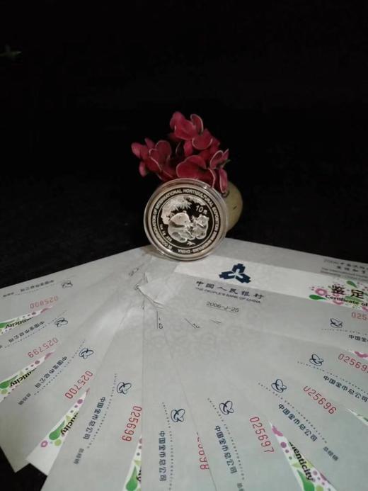 河南中钱 中国金币 2006年中国沈阳世界园艺博览会熊猫加字纪念币 1盎司银币 商品图8