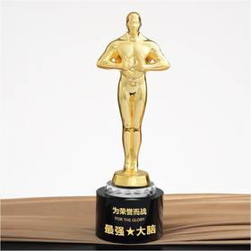 荣耀永恒 奖杯定制定做高档优秀员工奖品创意金属奥斯卡小金人冠军奖杯刻字