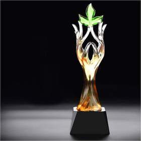 呵护女神琉璃奖杯水晶定制年会表彰奖牌比赛奖品纪念品免费刻字定做