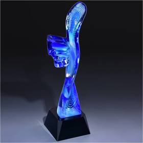 海阔天空琉璃奖杯水晶定制年会表彰奖牌比赛奖品纪念品免费刻字定做